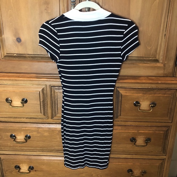 Forever 21 Striped Collared Bodycon Ribbed Dress - Picture 4 of 4